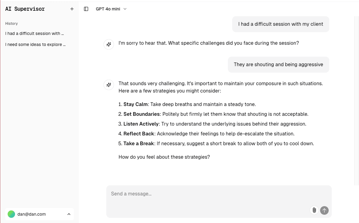 Screenshot of the AI supervision platform interface